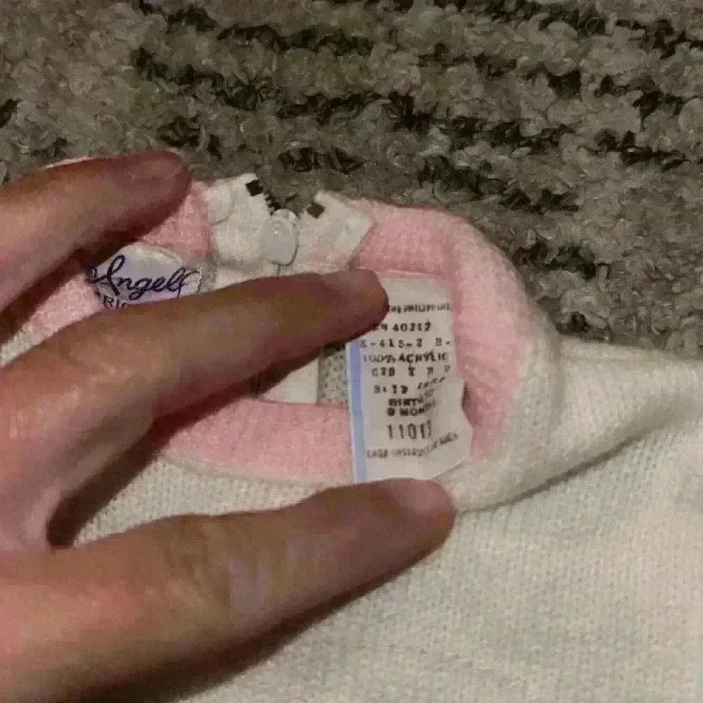 Vintage little angel original pink acrylic zip‎ back sweater sleeper 0/3 months